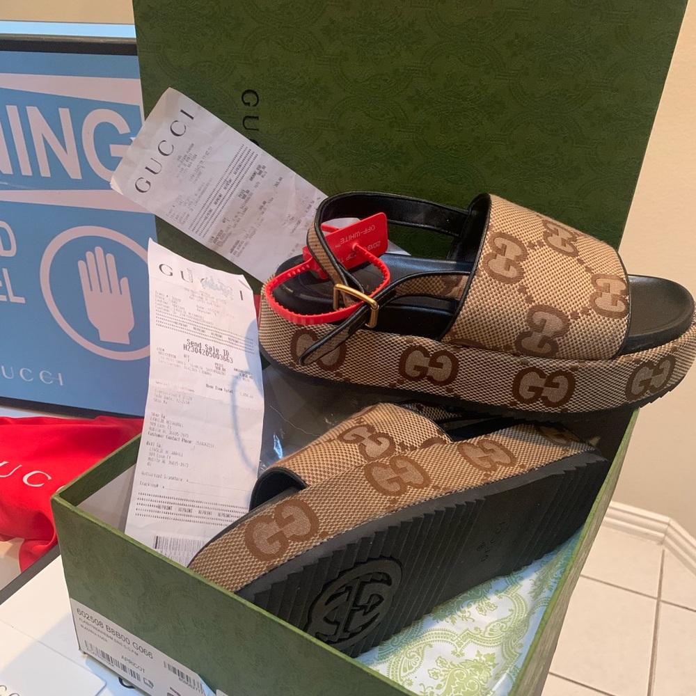 AUTHENTIC Gucci Angelina Platform Slides Mens 9.5